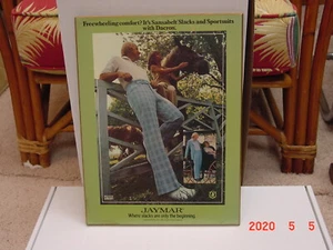 Sansabelts Slacks By Jaymar 1970's Stand-Up Easel-Back Advertising Display Sign - Picture 1 of 4