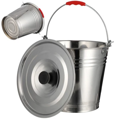  Edelstahleimer Mit Deckel Milcheimer+mit+deckel Für Getränke Wassereimer - Bild 1 von 4