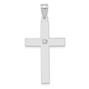 14k White Gold .02ct. Diamond Cross Pendant Perfect Gift for Her - Picture 1 of 3