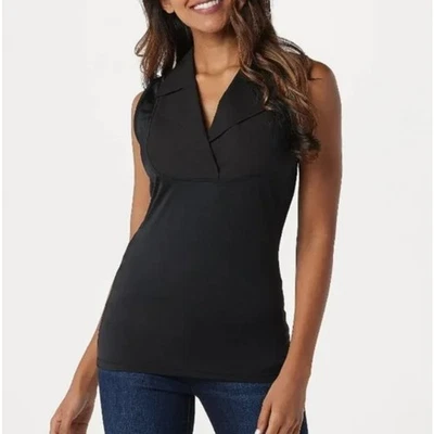 Undercover Agent Women's Sleeveless Notch Collar Top Sz L Blue NWOT - Image 1 of 4