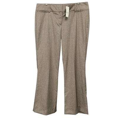 Calça social feminina NY&C 7th Avenue 12 alt Herringbone marrom forrada carreira nova com etiquetas - Imagem 1 de 4