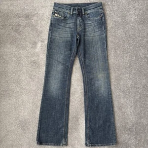Diesel Jeans Womens 27 Blue Made In Italy Bootcut Distressed Denim Casual Pants - Picture 1 of 13