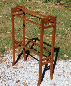 Antique Victorian Aesthetic Movement Solid Oak Towel Rail Quilt Rack - Picture 1 of 13
