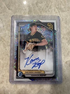 2024 Bowman Chrome Prospect Speckle Refractor Kannon Kemp 1ST ROOKIE AUTO /299 - Picture 1 of 4