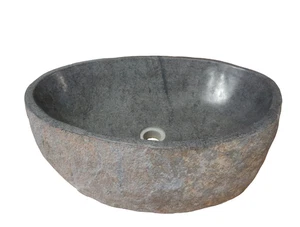 Lavabo in pietra naturale artigianale 59x39x15 cm – Design moderno - Foto 1 di 9