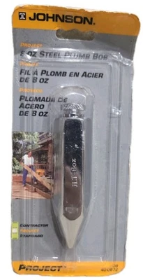 JOHNSON PROJECT 8oz STEEL PLUMB BOB 08 40-0672. NEW. - Image 1 of 4