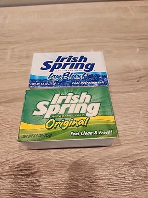 1 Vintage Irish Spring Icy Blast & 1 Original Soap Bar New Sealed 4.5oz - Image 1 of 4