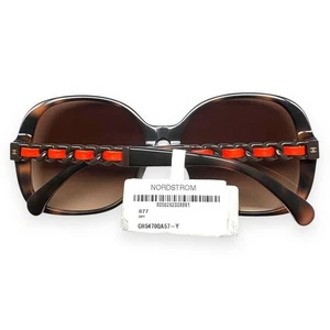 Gafas de sol Chanel ch5470QA 1761/S5 marrón tortuga negro naranja cadena sin estuche - Imagen 1 de 9