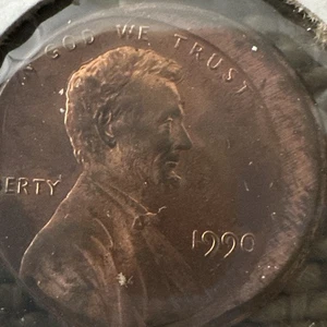 1990 Lincoln Memorial Cent Error Off Center Strike Penny Coin - Picture 1 of 4