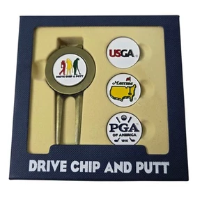 Juego de caja de marcadores de bola/herramienta de divot de chip y putt de accionamiento de torneo de golf PGA Masters - Imagen 1 de 4