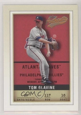 2002 Fleer Authentix Tom Glavine #117 HOF - Image 1 of 2