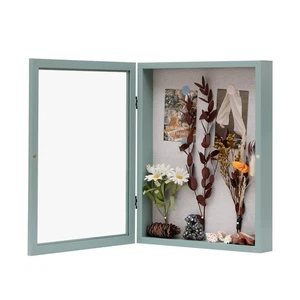 8x10 Shadow Box Frame with Linen Back, Wood Glass Display Case for Medals, Ph... - Bild 1 von 8