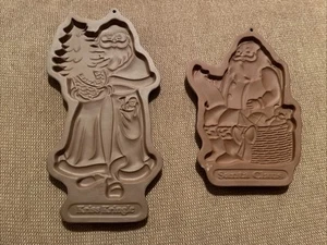 Longaberger Christmas Cookie Molds 1992 Santa Claus 1991 Kriss Kringle - Picture 1 of 4