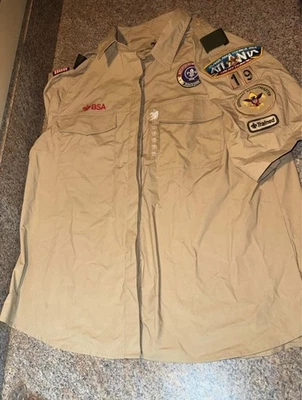 NEW  Scouts Of America BSA Uniform Shirt Ladies 1XL Patches Short Sleeve Atlanta - Image 1 of 4