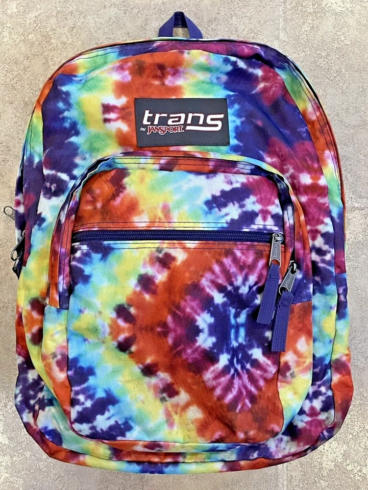 JANSPORT Tie Dye Trans Backpack Bookbag Multiple Compartments Vibrant Color Bag - Image 1 of 4