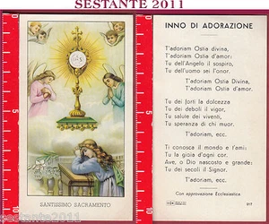 345 SANTINO HOLY CARD SANTISSIMO SACRAMENTO ED G MI ED. G MI. 217 - Imagen 1 de 1
