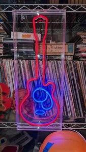 Rock n Roll Guitar LED Neon Pop Art wall hanger 20" x 8" - Picture 1 of 4