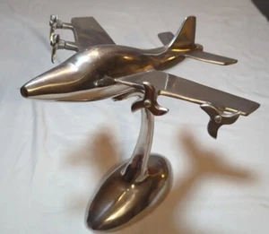 Large MCM Chrome Airplane Model Vintage 1960's - Picture 1 of 14