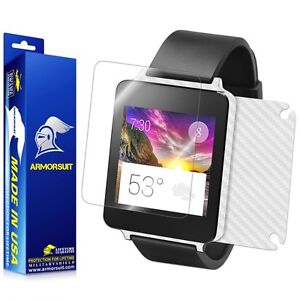 ArmorSuit MilitaryShield LG G Watch Screen Protector + White Carbon Fiber USA