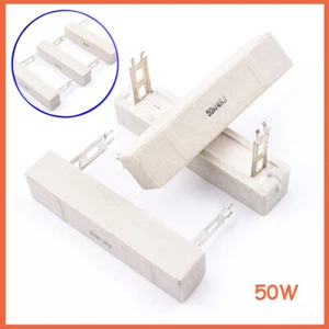 Wirewound Cement Resistor Ceramic Resistance 5% 50W Horizontal 1ohm to 200ohm - Picture 1 of 18