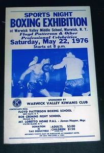 RARE 1976 Exhibition boxing poster Floyd Patterson WARWICK NY Bob Cremins - Picture 1 of 1