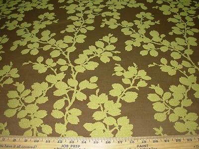 6  YDS~MODERN  APPLE TREE BRANCHES BROWN~EMBROIDERED UPHOLSTERY FABRIC FOR LESS - Image 1 of 4