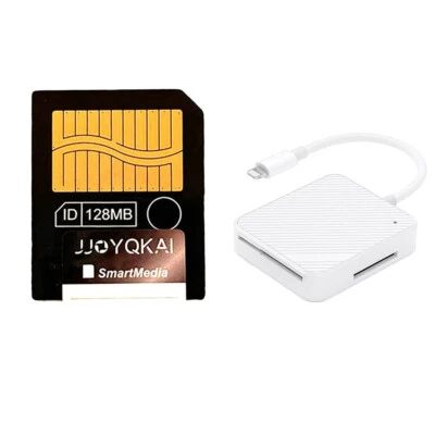 JJOYQKAI Smartmedia Card 128MB SM Card Memory Card+Lighting Card Reader Adapter - Image 1 of 4