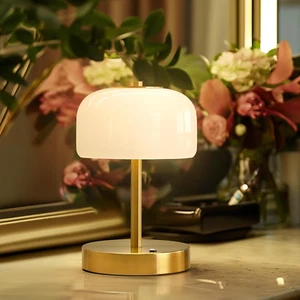 9" Cordless Table Lamp, Gold Rechargeable Battery Operated Lamp, 3-Way Stepless - Picture 1 of 12