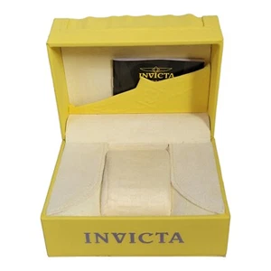 Vitrina de reloj clásico Invicta caja de reloj vacía almacenamiento amarillo con almohada  - Imagen 1 de 4