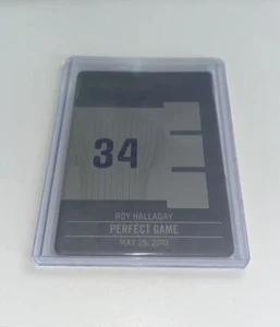 2020 Game Used Career Day Roy Halladay PERFECT GAME PHILLIES Printing Plate #1/1 - Picture 1 of 2