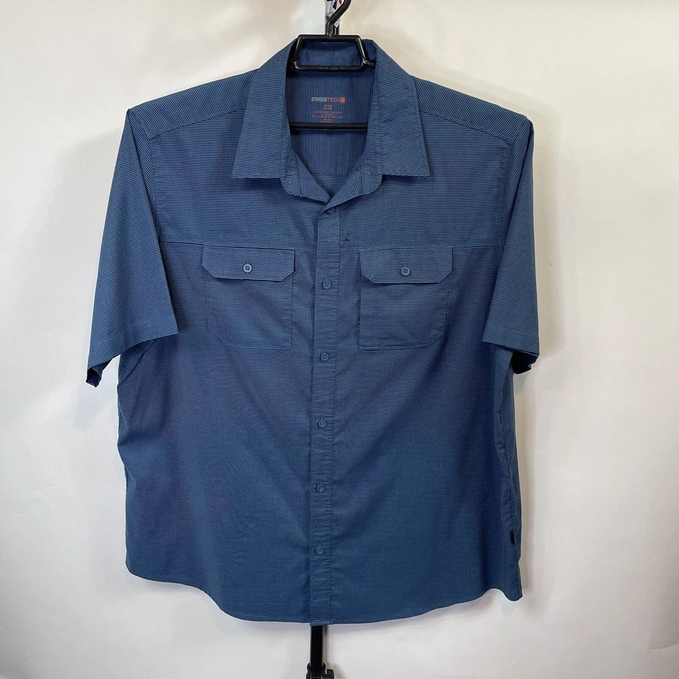 Camisa Swiss Tech azul con botones talla XL para hombre Foto 1 de 4
