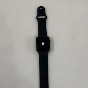 Apple Watch Series 3 42mm Aluminiowa obudowa 10N-X Szkło z czarnym paskiem PRZETESTOWANE DZIAŁAJĄCE - Zdjęcie 1 z 7