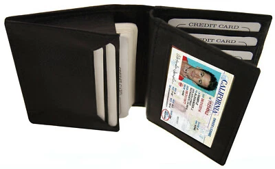 Мужской складной бумажник из натуральной кожи для кредитных карт расширяемый центральный клапан держатель для удостоверения личности - Изображение 1 из 4