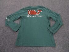 Vineyard Vines Shirt Youth L 16 Green Football Logo Casual Outdoors Boys