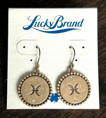 Lucky Brand brass plated crystal Pisces earrings. - Image 1 of 2