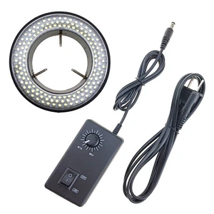 144 LED Microscope Ring Light Adjustable Illumination Brightness Control Setup - Picture 1 of 10