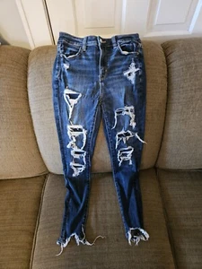 American Eagle Outfitters Jegging Jeans Damen 4 Short Distressed - Bild 1 von 4