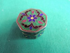 *L68*-PORTAPILLOLE /PASTIGLIE -ARGENTO 925 SMALTO-BOX SCATOLA MEDICINA VINTAGE