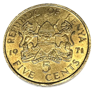 # C1607 KENYA COIN, FIVE CENTS 1971 - Picture 1 of 2