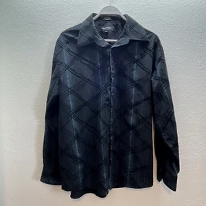 Eighty Eight Platinum Men’s Shirt Black  Blue Striping Size XL - Picture 1 of 7