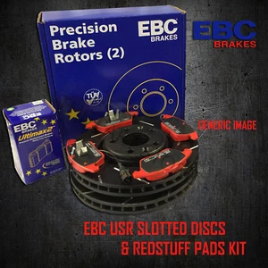 SET NEUE EBC 296mm VORNE USR GESCHLITZTE BREMSSCHEIBEN UND REDSTUFF BELÄGE PD07KF130 - Bild 1 von 6