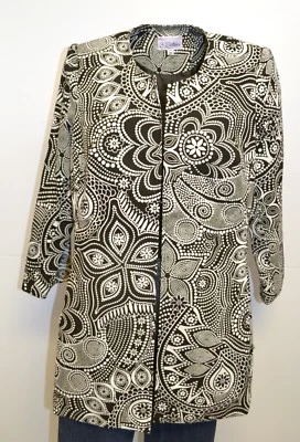 Abrigo Chaqueta 3 Hermanas S (4-6) Mujer Túnica Larga Elegante Sin Botones Hecho en EE. UU. 1987 Foto 1 de 4