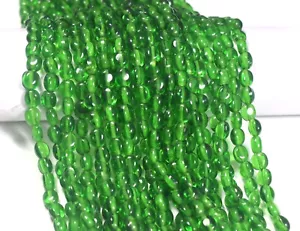 Beautiful A++ Green Chrome Diopside Smooth Oval Gemstone 13" Craft Making Beads - Picture 1 of 10