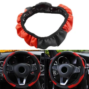 Für Auto SUV Rot SUV 15 "Mikrofaser-Leder-Lenkradabdeckungs-Dekorationsschale - Picture 1 of 3