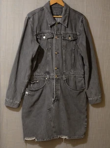 EUC Maurices Longsleeve Denim Jacket Dress Collared Grey Women's XL #H79-27 - Picture 1 of 9