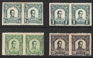 Antioquia Scott #117 #118 #122 #124 Horizontal Imperf Pairs 1899 Mint Hinged. - Imagen 1 de 2