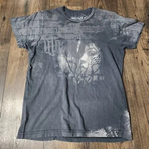 Y2K Mens M Hart Huntington Cyber Goth Affliction Style Grunge Skater T Shirt - Picture 1 of 5