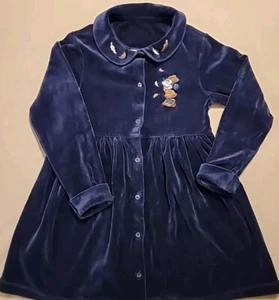Vintage Disney Store Girls Size 7/8 - Long Sleeve Velvet Dress, Minnie Mouse - Picture 1 of 12