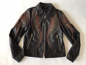 Chaqueta de cuero Western Lolique negra dorada para hombre $1950 Diesel negra EU 44 / US 34 - Imagen 1 de 9