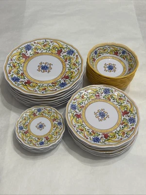 Sur La Table Floreale Melamine Dishes Set Of 32 Italian Style Design - Image 1 of 4
